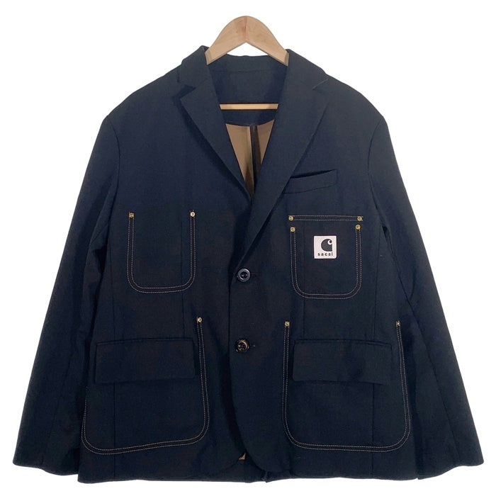 sacai サカイ 24SS Carhartt WIP カーハート Suiting Bonding Jacket スーチングボンディングジャケット リバーシブル ブラック 24-03387M Size 2 福生店