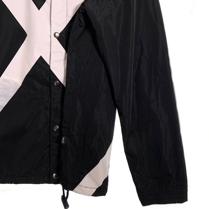 glamb グラム Cross coach Jacket クロスプリント コーチジャケット ブラック GB17AT/JKT02 Size 3 福生店