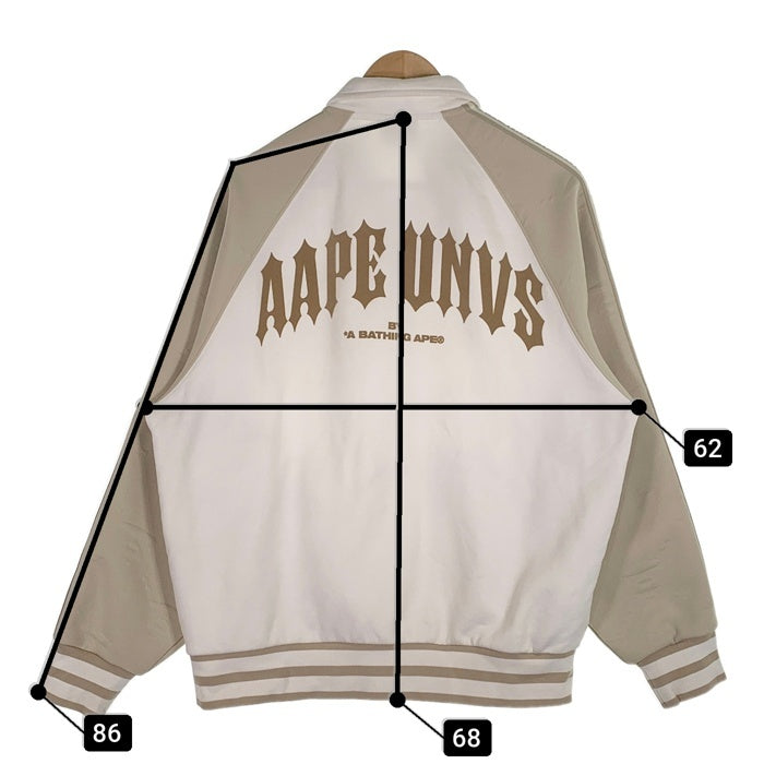 AAPE エーエイプ VARSITY JERSEY バーシティ ジャージ スウェット スタジャン アイボリー AAPSWMA355XXL Size M 福生店