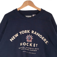 CCM シーシーエム Newyork Rangers ニューヨーク レンジャース NHL クルーネック スウェット ネイビー カナダ製 Size L 福生店