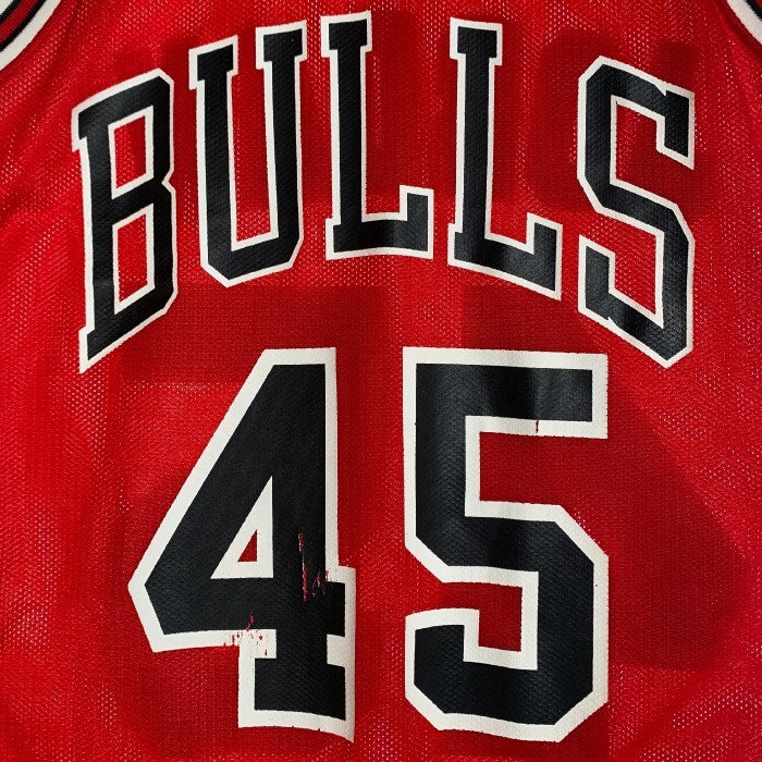 Champion チャンピオン MICHAEL JORDAN マイケルジョーダン 45 シカゴブルズ ゲームシャツ ユニフォーム レッド USA製 Size 36 (S相当) 福生店