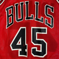 Champion チャンピオン MICHAEL JORDAN マイケルジョーダン 45 シカゴブルズ ゲームシャツ ユニフォーム レッド USA製 Size 36 (S相当) 福生店