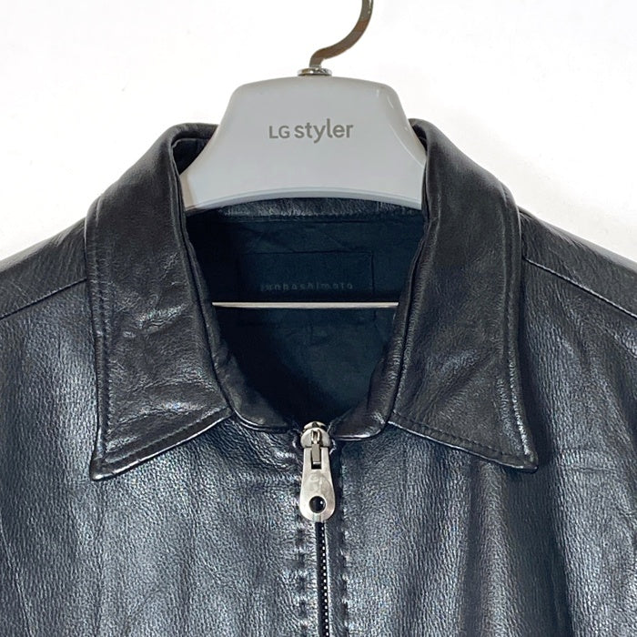 junhashimoto ジュンハシモト LET0015 WCF03 カウレザー シングル ライダースジャケット ブラック size4 瑞穂店