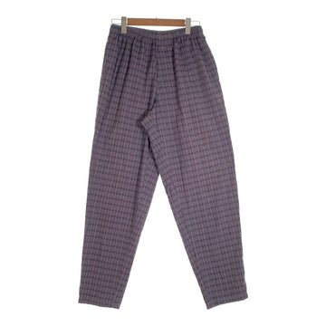 80-90's STUSSY ステューシー チェック柄 テーパードイージーパンツ パープル USA製 黒タグ Size XL 福生店