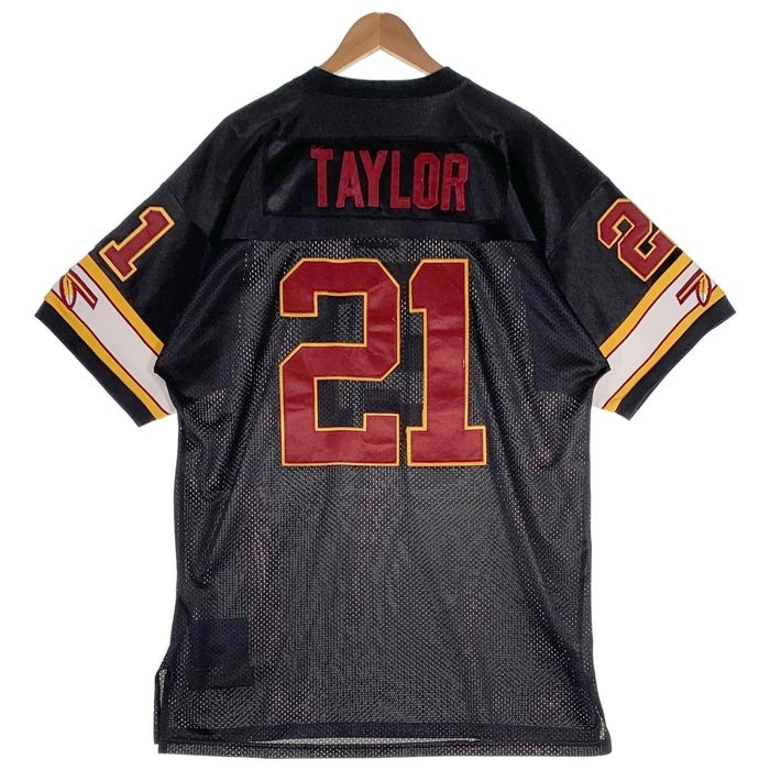 Mitchell & Ness ミッチェルアンドネス NFL Washington Redskins ワシントン レッドスキンズ 半袖 フッドボール シャツ ジャージ ブラック レッド イエロー ホワイト USA製 Size 52 福生店