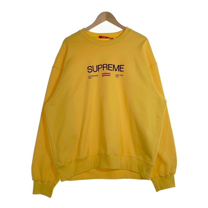 SUPREME シュプリーム 24SS Established Crewneck エスタブリッシュド クルーネックスウェットトレーナー プリント イエロー Size XL 福生店