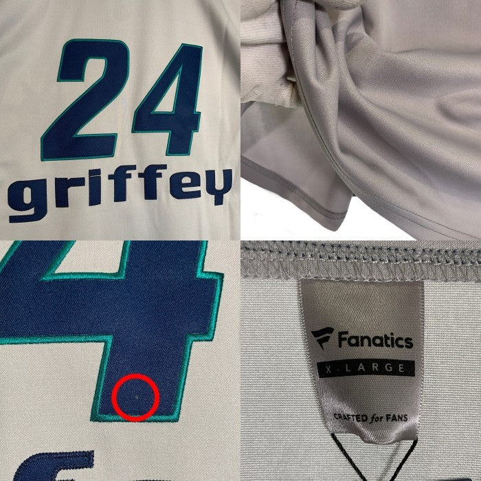Fanatics ファナティックス Seattle Mariners シアトルマリナーズ KEN GRIFFEY Jr. HOME GAME別注 スニーカーYoutuber SOSHI氏監修 TURN A HEAD THE CLOCK BASEBALL JERSEY #24 半袖 ターン ヘッド ザ クロック ベースボール ジャージー グレー Size XL 福生店