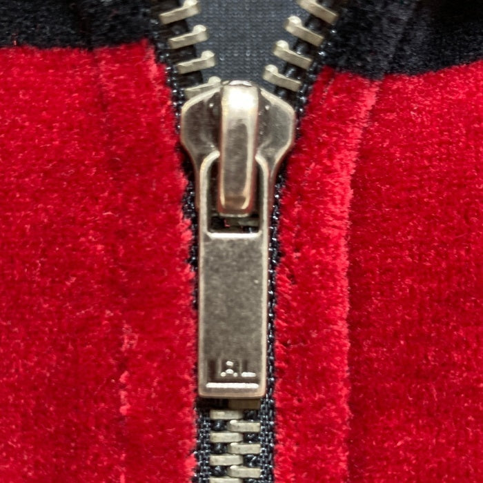 RALPH LAUREN ラルフローレン 90s ベロアボーダーハーフジップ レッド×ブラック sizeL 瑞穂店