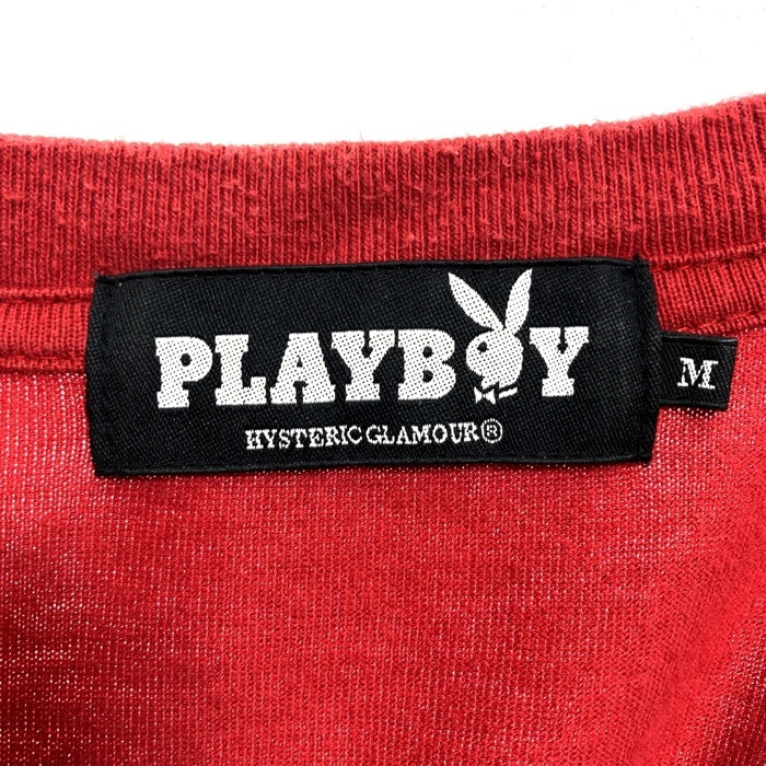 HYSTERIC GLAMOUR ヒステリックグラマー PLAY BOY プレイボーイ プリントTシャツ レッド 12171CT02 Size M 瑞穂店
