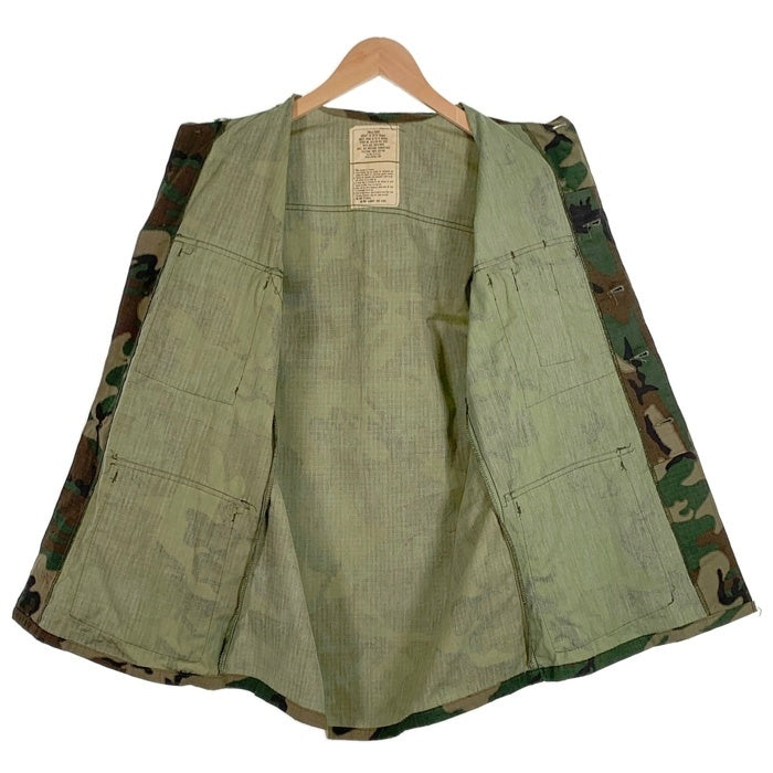 70’s U.S.ARMY 米軍 BDU ミリタリージャケット ウッドランドカモ リップストップ 8415-00-945-7652 Size S-S 福生店