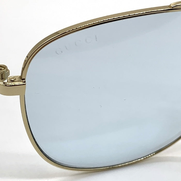 Gucci グッチ ダブルブリッジ サングラス ゴールド ブルー GG0410SK 福生店