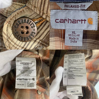 CARHARTT カーハート チェック 長袖 ロングスリーブ シャツ ブラウン インド製 104143 244Size XL 福生店