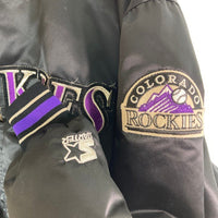 STARTER スターター USA製 Colorado Rockies Satin Varsity Jacket スタジャン ブラック sizeXL 瑞穂店