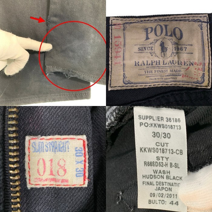 POLO RALPH LAUREN ポロラルフローレン スリムストレート ブラックデニムパンツ ジーンズ Size 30×30 福生店