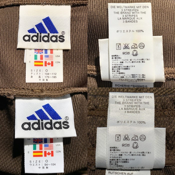 00's adidas アディダス CLIMALITE サイドライン トラックスーツ ジャケット パンツ セット ジャージ ブラウン JD1015 Size JP O 福生店