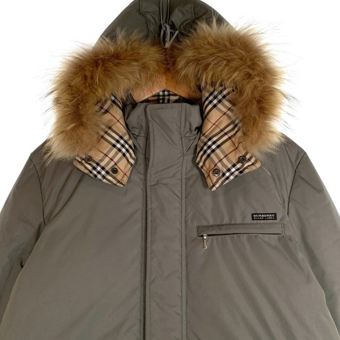 BURBERRY BLACK LABEL バーバリー ブラックレーベル ダウンジャケット ファー グレー BMP03-731-76 Size M 福生店