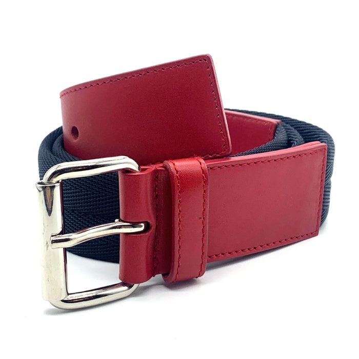 PRADA プラダ LUNA ROSSA ルナロッサ レザーナイロンベルト レッド ブラック LRC002 イタリア製 Size 34/85 福生店