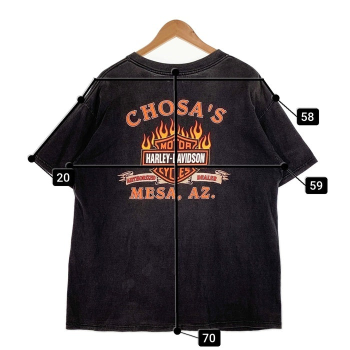 HARLEY-DAVIDSON ハーレーダビッドソン イーグル バーアンドシールド プリントTシャツ ブラック USA製 Size XL 福生店