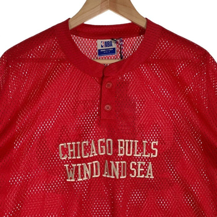 WIND AND SEA ウィンダンシー NBA CHICAGO BULLS シカゴブルズ Mesh Long Sleeve Top メッシュロングスリーブトップ レッド Size M 福生店