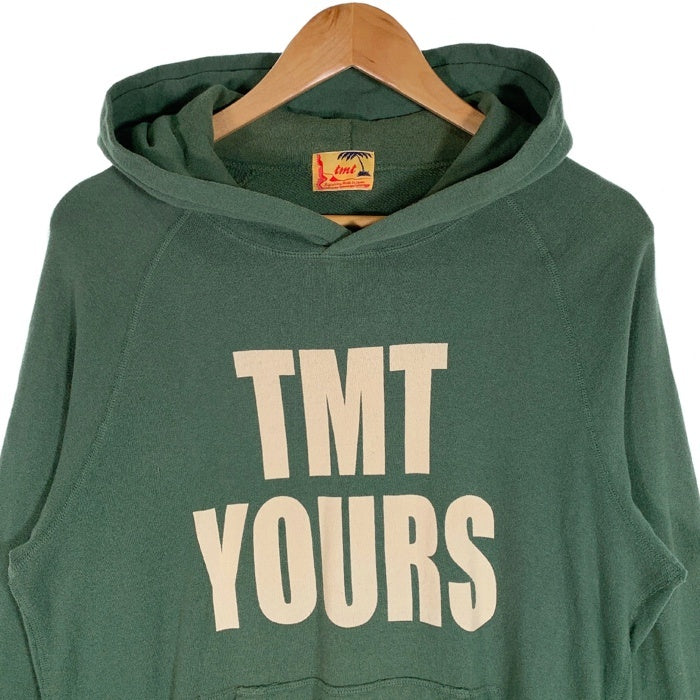 TMT ティーエムティー TMT YOURS BIG3 プリント プルオーバースウェットパーカー グリーン 薄手 Size L 福生店