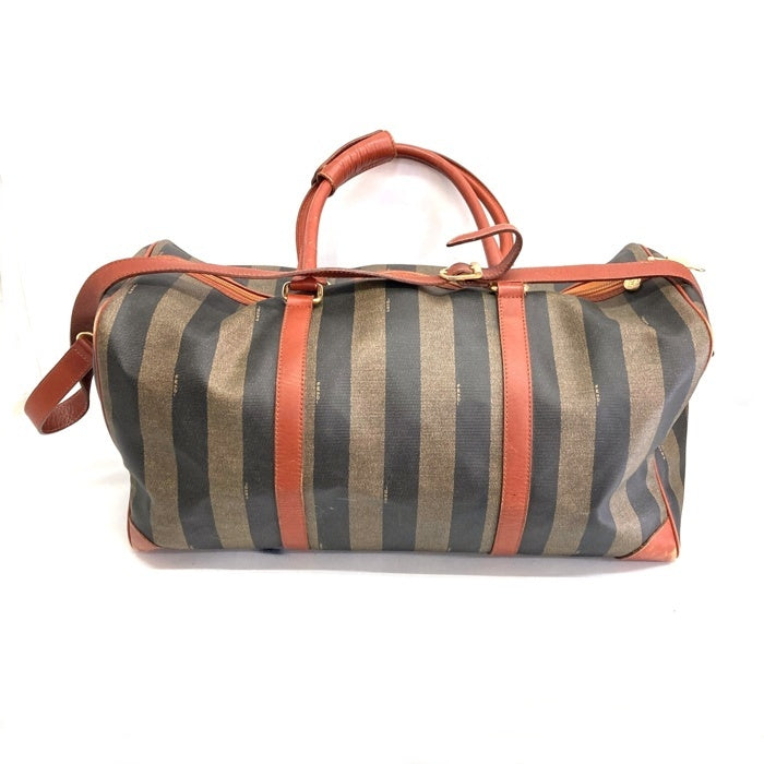 FENDI フェンディ ペカン柄 2WAY ボストンバッグ ブラック×ブラウン 瑞穂店