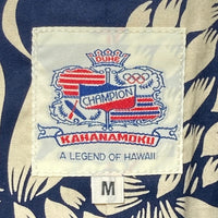 DUKE KAHANAMOKU デューク・カハナモク 裏地パイナップル総柄 テーラードジャケット ネイビー sizeM 瑞穂店