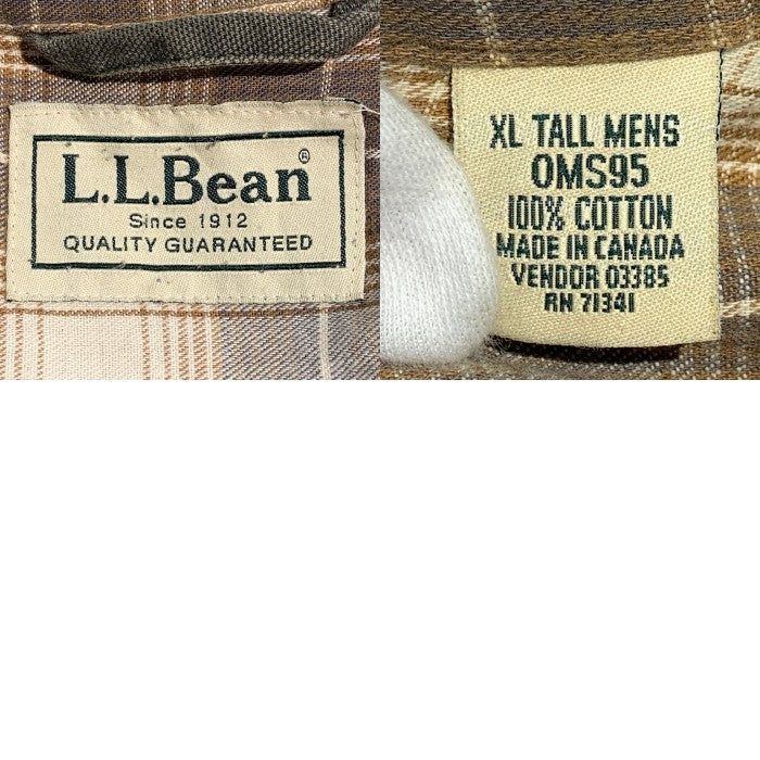 L.L.Bean エルエルビーン ダック地 シャツジャケット 裏地フランネル カーキ カナダ製 Size XL 福生店