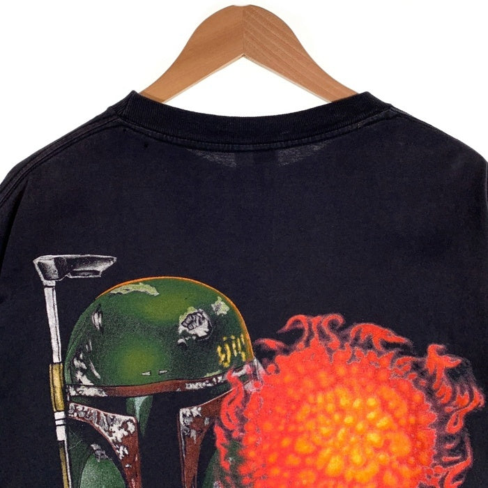 90's STAR WARS スターウォーズ Boba Fett ボバ・フェット バックプリント 半袖 Tシャツ TULTEX ネイビー メキシコ製 Size XL 福生店