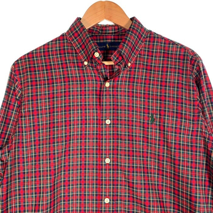 RALPH LAUREN ラルフローレン ボタンダウンチェックシャツ レッド 710572501001 Size M 福生店