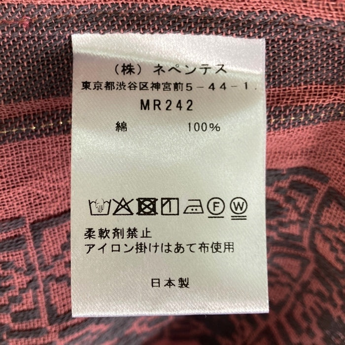 Needles ニードルズ 23SS Cabana Shirt カバナシャツ 開襟 半袖 ジャカード ピンク グレー MR242 Size L 瑞穂店