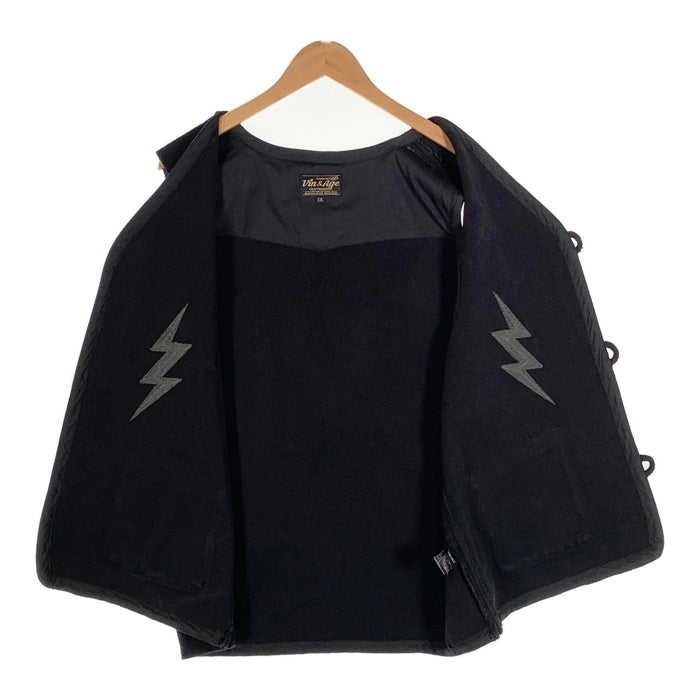 Vin & Age ヴィンアンドエイジ TYPE VRV2 Naughty Rug Vest 稲妻刺繍 コットンラグ チマヨ型ベスト ブラック Size XXL 福生店