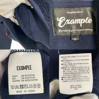 EXAMPLE エグザンプル ROUND LOGO HOODIE ラウンドロゴ フーディー パーカー フード刺繡 ネイビー Size XL 福生店