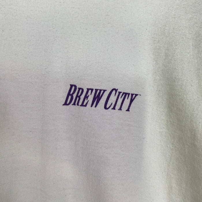 90's~ BREW CITY ブリューシティ クラフトビール プリントTシャツ ホワイト フルーツオブザルーム USA製 Size XL 福生店