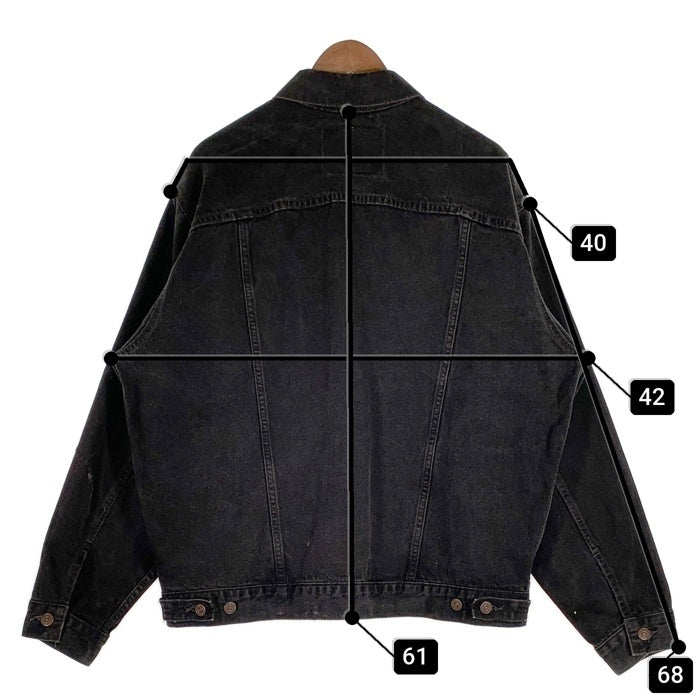 90's Levi's リーバイス 70507-4159 ブラックデニムトラッカージャケット 後染め トップ裏715 USA製 size L 福生店