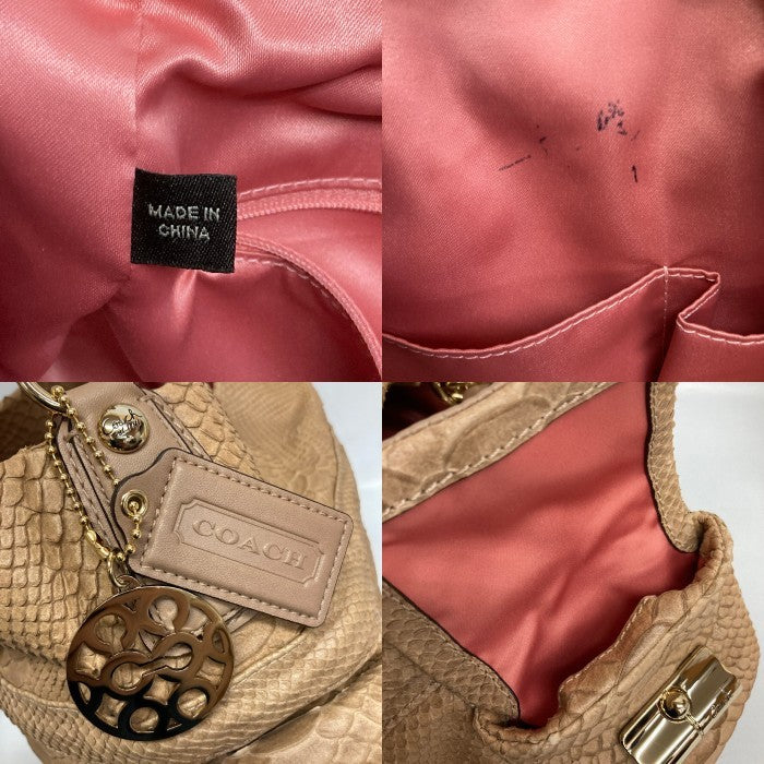 COACH コーチ ハンドバッグ 14773 ワンショルダー レザー パイソン ベージュ 瑞穂店