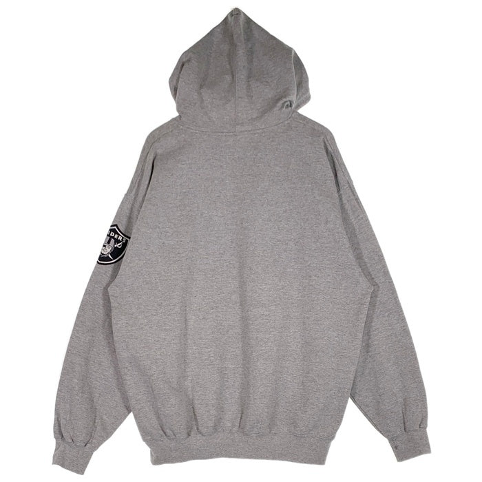 90's majestic マジェスティック RAIDERS レイダース NFL プルオーバー フーディー パーカー グレー カナダ製 Size XL 福生店