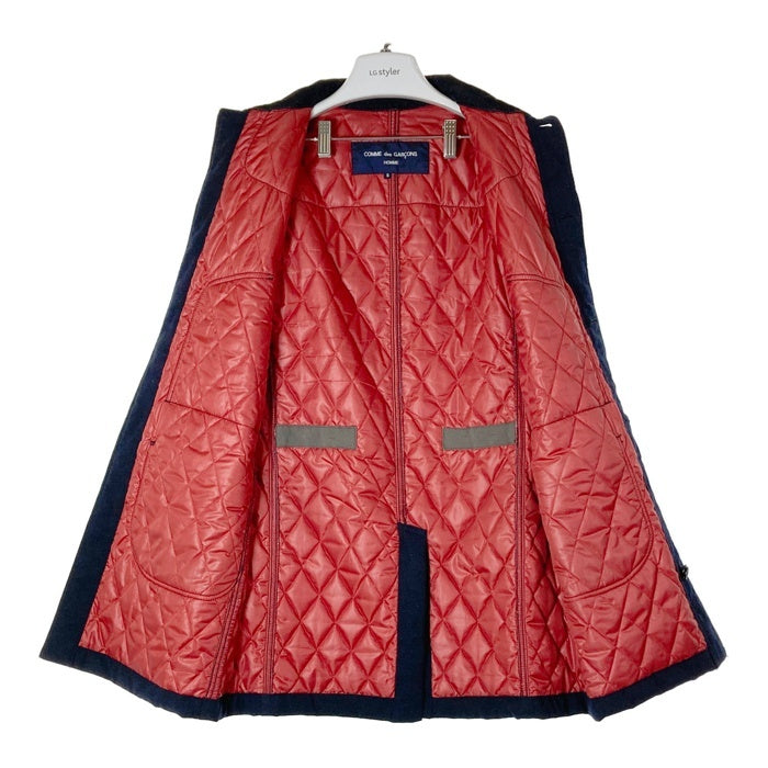 COMME des GARCONS HOMME コムデギャルソンオム HN-C017 AD2014 ウール×コットン切替 コーデュロイ エルボーパッチ カバーオール ネイビー sizeS 瑞穂店
