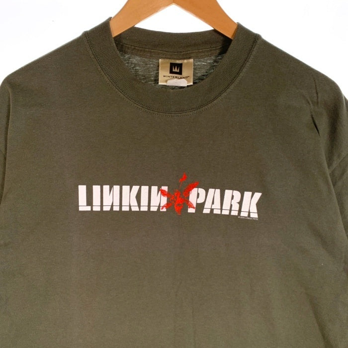 00's LINKIN PARK リンキンパーク 半袖 Tシャツ オリーブ WINTERLANDタグ Size L 福生店