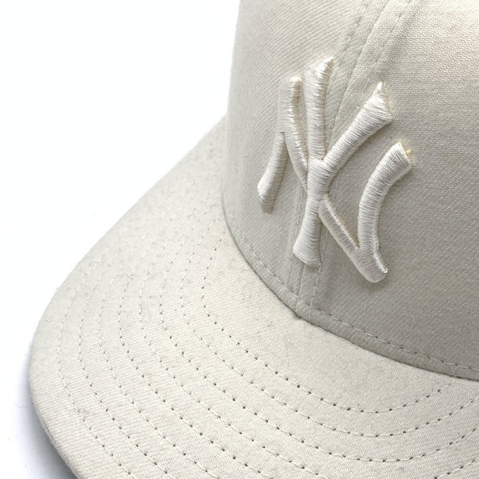 90's New Era ニューエラ MLB ニューヨーク・ヤンキース 59FIFTY ベースボールキャップ ホワイト ウール USA製 Size 7 3/8 (58.7cm) 福生店