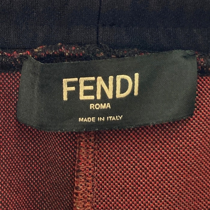 FENDI フェンディ FB0496 A6TH ズッカ柄 ストライプ トラックパンツ ブラック size52 瑞穂店
