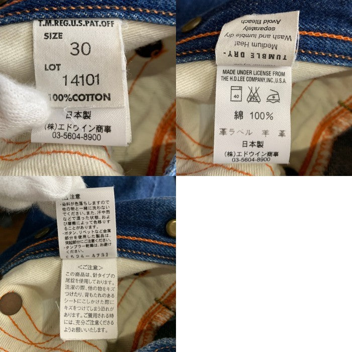 Lee リー REAL VINTAGE COWBOY カウボーイ 1930年モデル ボタンフライ シンチバック ドーナツボタン 赤耳 セルビッチ デニムパンツ インディゴ 14101 Size 30 福生店