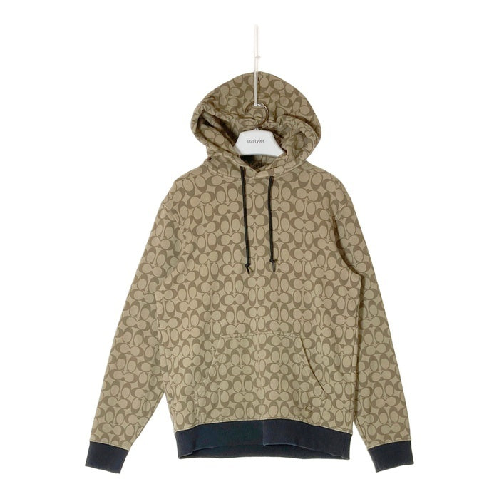 COACH コーチ F76504 19AW ALLOVER SIG HOODIE シグネチャー パーカー 総柄 ベージュ sizeM 瑞穂店