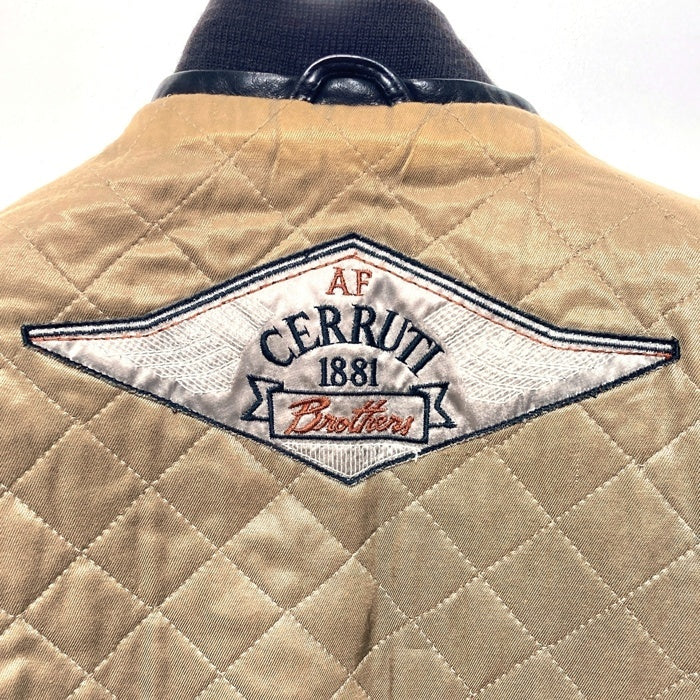 CERRUTI 1881 セルッティ ジップアップ レザージャケット ブラック Size 48 瑞穂店