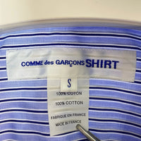 COMME des GARCONS SHIRT コムデギャルソンシャツ S28059 パッチワーク ストライプ 半袖シャツ ブルー sizeS 瑞穂店
