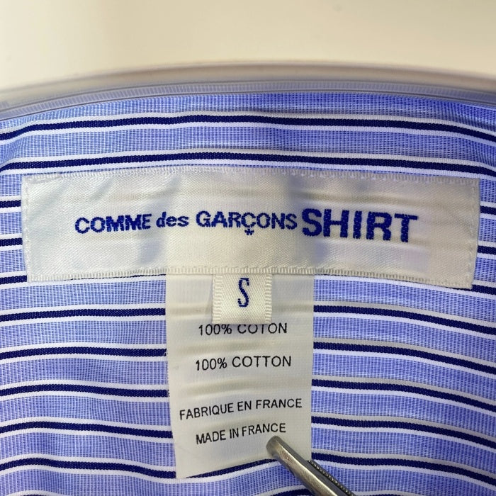 COMME des GARCONS SHIRT コムデギャルソンシャツ S28059 パッチワーク ストライプ 半袖シャツ ブルー sizeS 瑞穂店
