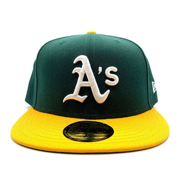 New Era ニューエラ 59FIFTY オークランド・アスレチックス ベースボールキャップ グリーン イエロー Size 7 5/8 (60.6cm) 福生店