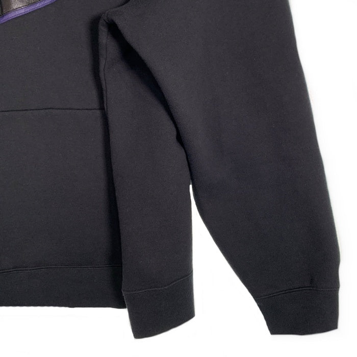 SUPREME シュプリーム 19AW NIKE ナイキ Leather Applique Hooded Sweatshirt レザーアップリケ プルオーバースウェットパーカー フーディー ブラック CK6225-010 Size L 福生店