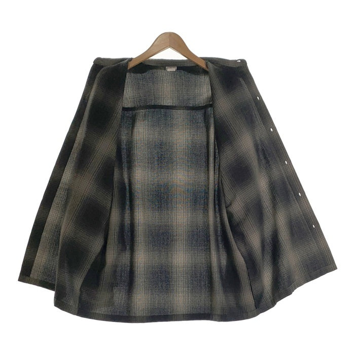 CALTOP キャルトップ アクリル 長袖 オンブレ チェック シャツ チャコール ブラック USA製 Size L 福生店