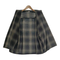 CALTOP キャルトップ アクリル 長袖 オンブレ チェック シャツ チャコール ブラック USA製 Size L 福生店