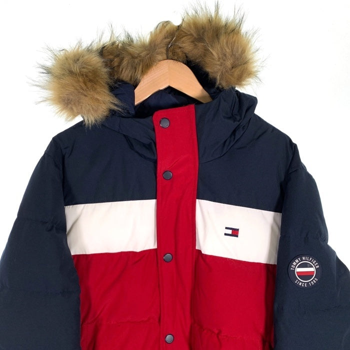 TOMMY HILFIGER トミーヒルフィガー シュノーケル パファージャケット 中綿 ネイビー ホワイト レッド 159AP863 Size L 福生店